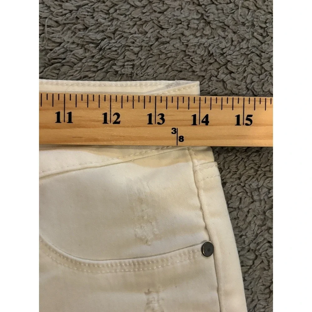 Articles of Society Jeans Womens 27 White Distressed Skinny Straight Leg Stretch